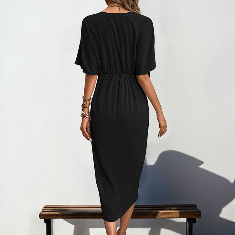 Round neck sleeveless striped short knit dress