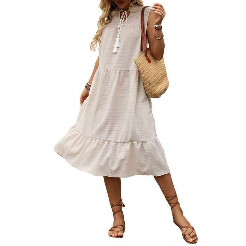 Love decoration pleated round neck sleeveless T-shirt top for women